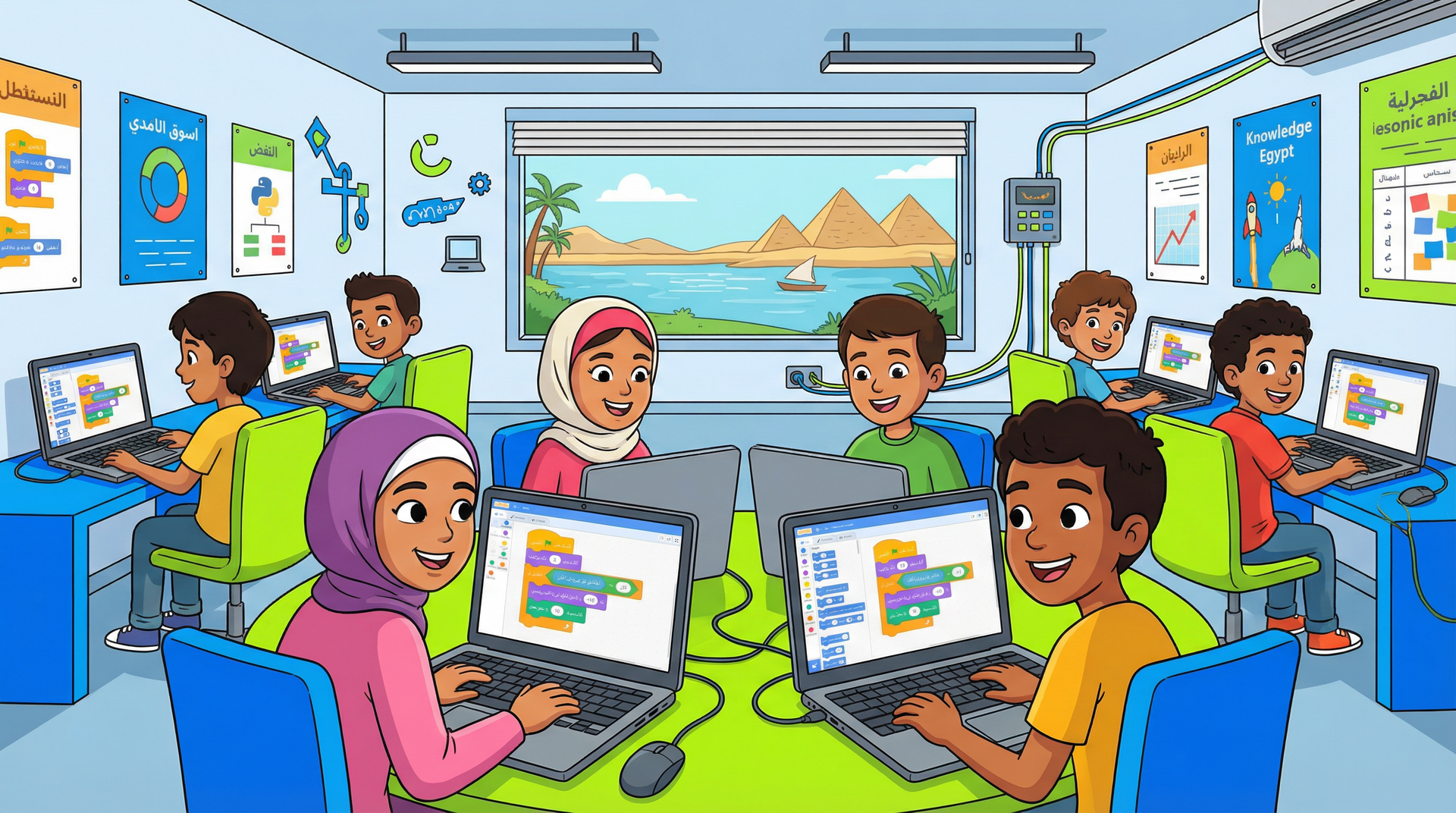 Hero background: programming education in Egypt